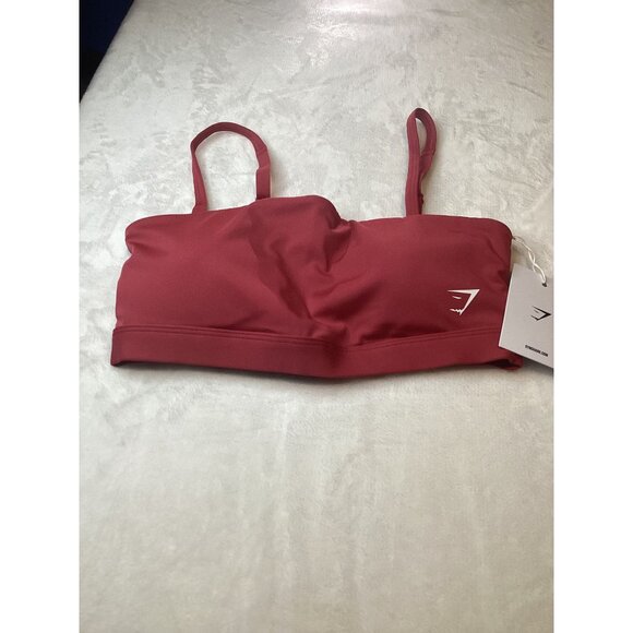 Gymshark Women's Cut Out Bandeau Light Support Sports Bra Pink S NWT With Pads - Picture 1 of 7